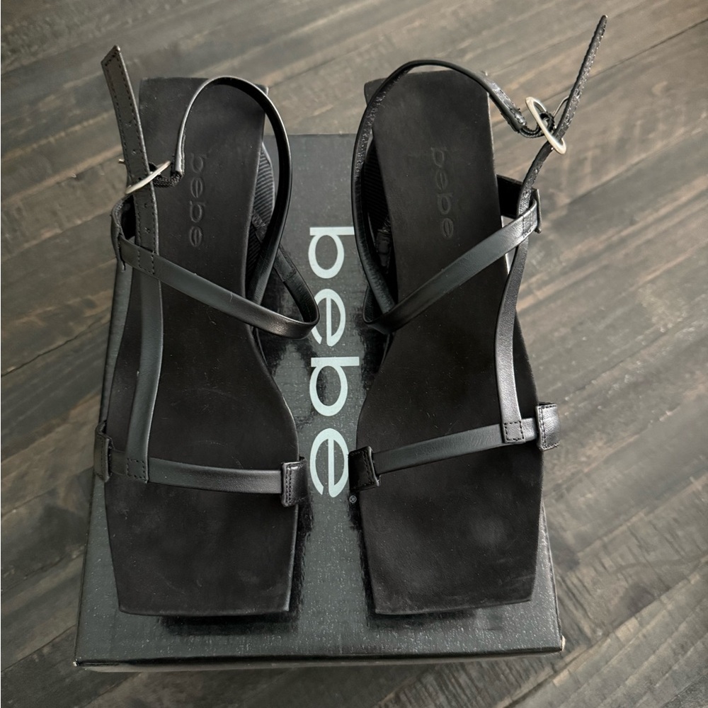 Bebe Black Strappy Sandals